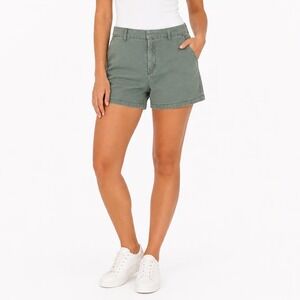 Anne Klein Jeans Mens Olive Green Chino Shorts Size 14 Cotton Stretch Casual